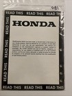 1986 Genuine Honda Trx350 Set-up Instructions Manual Guide Paperwork Trx  180