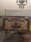 1917 20 Centavos Emergency Issue Philippines Chau58 Tqg Beautiful Note Scarce