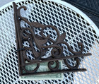 Antique Vintage Cast Iron Wall Shelf Brackets  x2  Ornate Architectural Salvage