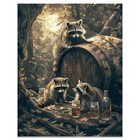 Moonshine Bandits Art Print Vintage Raccoon Hunting Cabin Whiskey Beer Signs Art