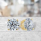 1 Ct  Sparkling Lab-created Diamond Studs In14k Yellow Gold W butterfly Backs