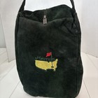 Vintage The Masters Augusta National Fur-lined Zip Golf Shoe Bag Green Suede