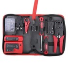 Network Cable Tester Kit 9 Piece Cat5 Cat6 Rj45 Crimper Punchdown Tool Set