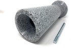 Memorial Cemetery Slim Flower Vase  Light Grey Granite With Drainage Hole