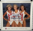 1980   s Rare Budweiser Sexy California Girls Beer Poster Vintage 24    X 22   