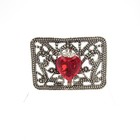 Antique Silver Filigree Work With Large Red Heart Stone Hatpin Hat Pin