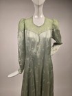 Vintage 1930   s Mint Green Floral Long Dress W Lace Top