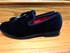 Meijiana Boy   s Formal Slip-on Black Suede Loafers  Size 5