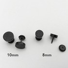 Mens Womens Black And Silver Stainless Steel Stud Earrings 8mm  10mm 