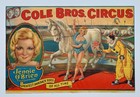 Cole Bros Circus Poster Jennie O   brien Bareback Rider Erie Litho Original 17 5x2