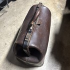 Large Antique Vintage Leather Doctors Bag Genuine Cowhide Brown