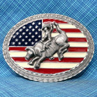 Western Bull Rider Belt Buckle Classic American Rodeo Cowboy Vtg Emi Usa  twy690