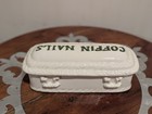 Vintage Coffin Shaped Coffin Nails Cigarette Box Handmade Ceramic Tobacciana