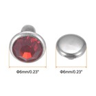 Harfington 100pcs Crystal Rivets 6mm Rhinestone Rapid Stud 6mm  Red
