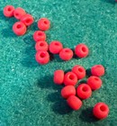  20  Small Crow Indian Original Blood Red Padre Glass Trade Beads Fur Trade Era