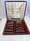 Vintage 1954 J sanderson England Stag Horn Antler Cutlery 14-pc Set Velvet Case