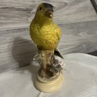 Vtg Porcelain Yellow Goldfinch Bird Figure Crown Wreath Mark Japan 7   