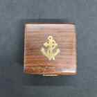 Box  Nautical Brass Timber Jewellery Box  Small Vintage