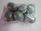 Bethany Lowe Set Of 6 Aqua Blue Gold Speckled Spring Easter Mini Bird Eggs New
