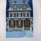 Peter Ashe Hand-painted Needlepoint Canvas Victorian House Snowy Incomplete