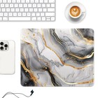 Auhoahsil Mouse Pad  12 X 10 In 12l X 11 8w Inches  White Gary Gold Marble