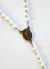 Miraculous Artificial Pearls Rosary With Bronze Tone Crucifix And Center
