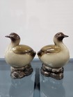 Pair Of Vintage Ceramic Porcelain Brown Birds