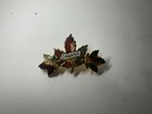 Vintage Enamel Canadian Maple Leaf Pin Travel Souvenir Badge Gold Tone