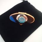 Stratton Of London Mirrored Lipstick Holder W blue Rhinestone Center