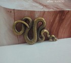 Vintage Solid Brass Small Zodiac Snake Figurine Statue For Home Decor