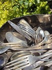Vintage 100 Piece Assorted Silverplate Mixed Flatware Lot 