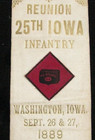 Civil War 25th Iowa Veteran Ribbon Washington Iowa 1889