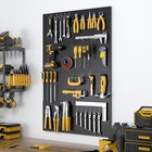 Metal Peg Board 8 Pack With 50 Hooks  Black Wall Organizer For Garage Home
