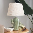 Cactus Desk Lamp  Modern Night Light With Fabric Lampshade  Ceramic Base  Ado   