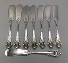 Grande Baroque By Wallace Sterling Silver Set Of 8 Flat Butter Spreaders 6 3 8 