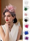 Women Fascinator Hat With Veil Pillbox Tea Party Wedding Derby Headpiece