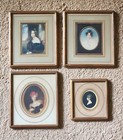 Antique Lady Portraits Prints French Royalty Framed Victorian 19th C  Lot Of 4