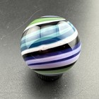 Contemporary Handmade Art Glass Marble 1 03  Green Blue Purple Banded Swirl Mib