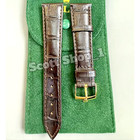 Rolex Brown Leather Strap Gold Buckle 19-16mm Rare Nos Vintage