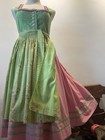 Cotton Dirndl Trachten Dress  Green  red Gingham  S  German Oktoberfest Dress 