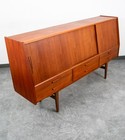 Mid Century Danish Modern Credenza Sideboard Central Bar Teak Mcm 6 Drawers 78 