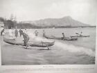 1898 Large Hawaiian Photos  Surf Scene  street Scene   Honolulu Waikiki   Hawaii