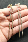 Pair Of Antique Twisted Silver Alloy Hair Pins W  Dangling Beads