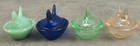 Set Of 4 Vintage Style 2  5  Glass Mini Hen On Nest Salt Dip Dishes Asst  Colors