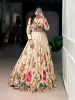Floral Tasar Silk Lehenga Choli Set Stitched Festive Ethnic Wedding Wear