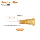 200 Pcs 0 5  26g Blunt Tip Dispensing Needles Liquid Dispenser For Glue  Brown