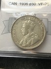 1936   Coin Mart Graded Canadian 50 Cent    vf-20  