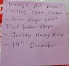 Vintage Art Deco Glass Ceiling Light Shade Fixture Cover 14    Heavy Quality