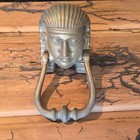     rare Pair Of Antique Brass Egyptian Head  Door Knockers