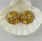 Vintage Estate Musi Gold Tone Shoe Clip Round Rhinestone Patented 1969 Signed